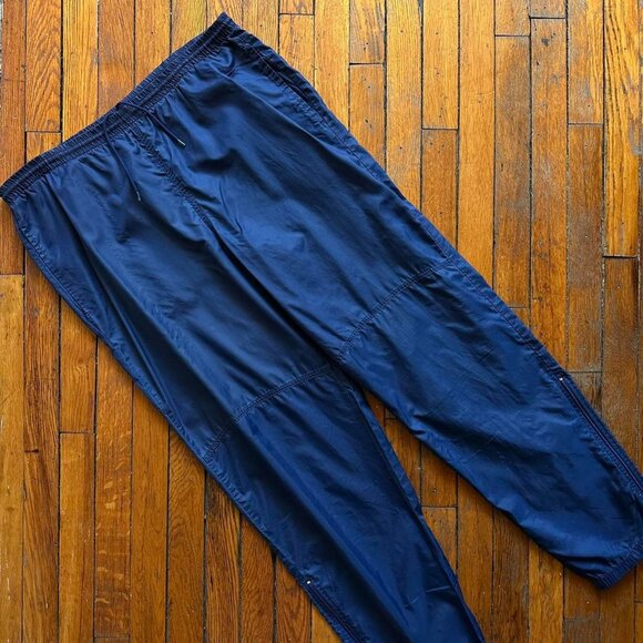 Vintage 90s‎ Nike White Tag Windreaker Track Pants Men XL Navy Blue Light Rave - Picture 1 of 7